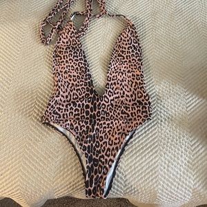 Sexy One Piece Leopard Suit